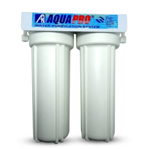 Kit de filtration sous évier Aquapro – modèle double avec cartouches sédiments et charbon actif