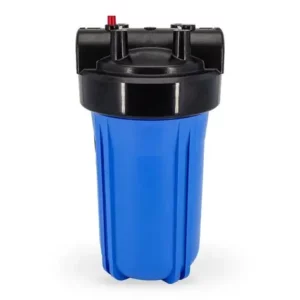 Appareil de filtration Big Blue installé en aval du compteur pour une filtration d’eau haute capacité.