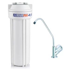 Kit de filtration sous évier Aquapro – système simple avec cartouche sédiments et charbon actif
